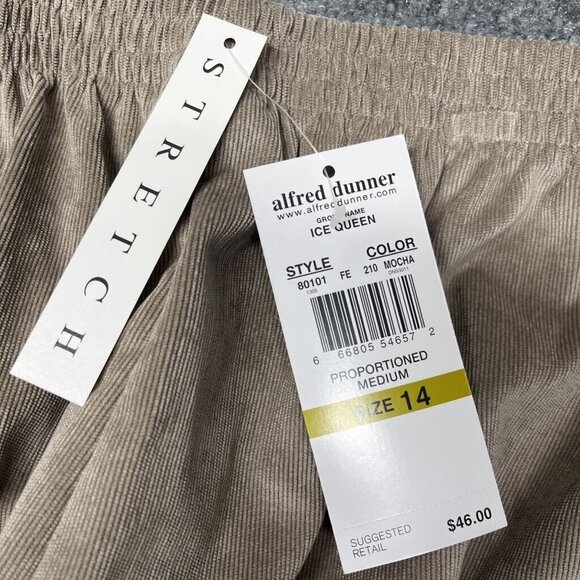 Alfred Dunner Dress Pants Womens 14 Brown Pull On Stretch Elastic Waist New - Picture 9 of 10